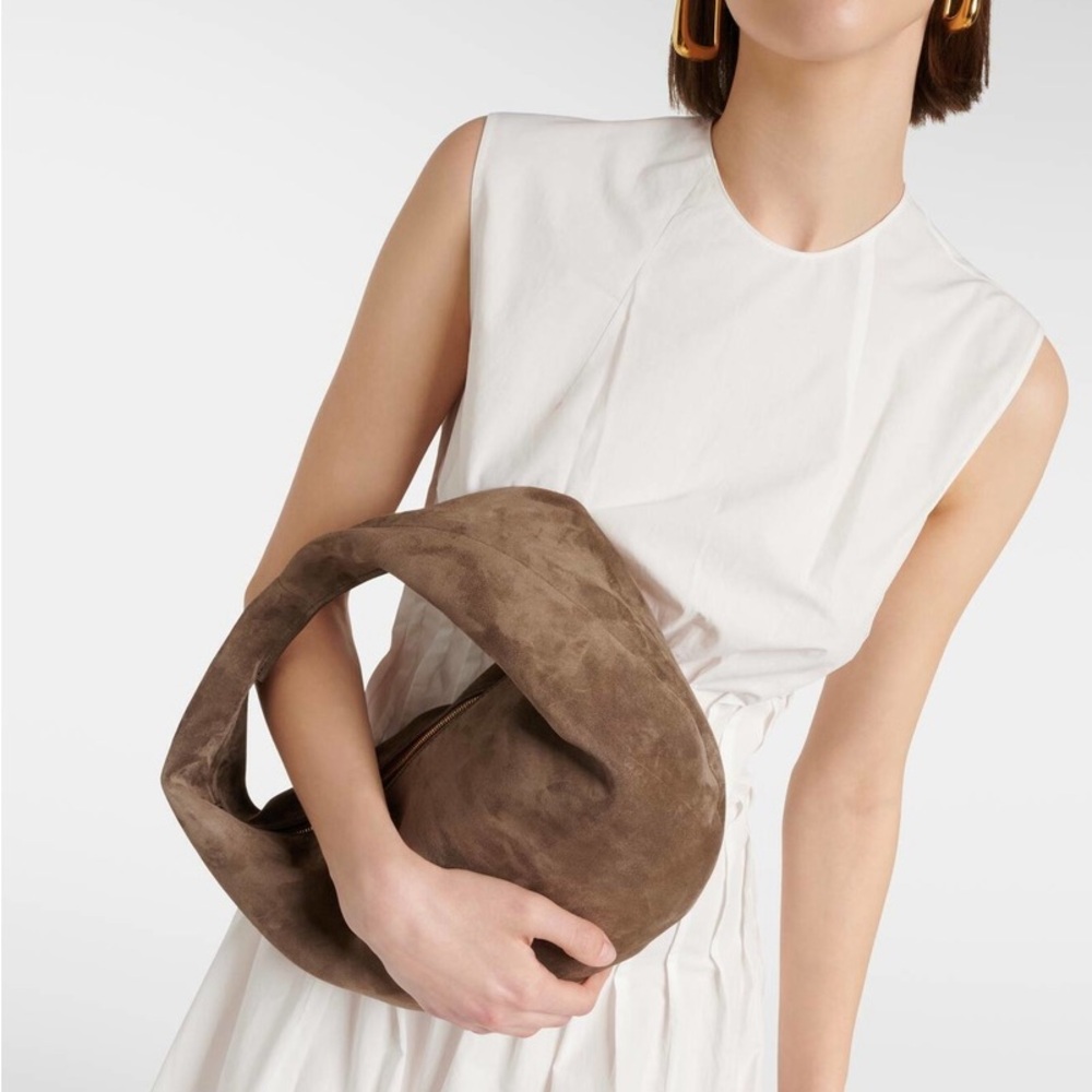 Khaite Olivia Medium Toffee Suede Tote Bag